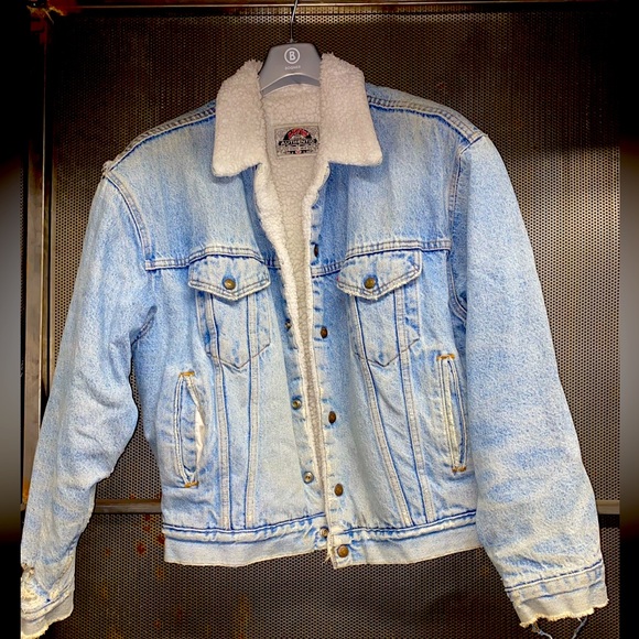 Vintage Levi's Denim Teddy Trucker Jacket Rare